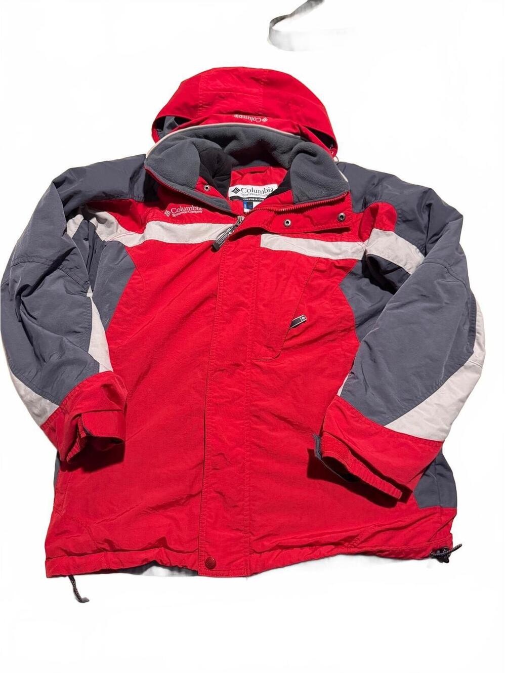 Columbia Men's Heavy Duty Jacket Red and Gray